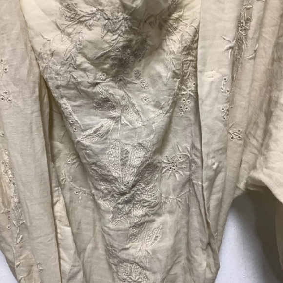 Magnolia Pearl Full Bloom Embroidered Garden Dress. Cotton Silk. Moonlight. NWT. - Picture 5 of 7